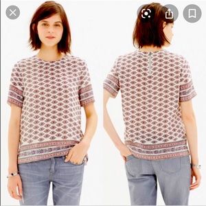 Madewell silk refined tee in diamond floral top